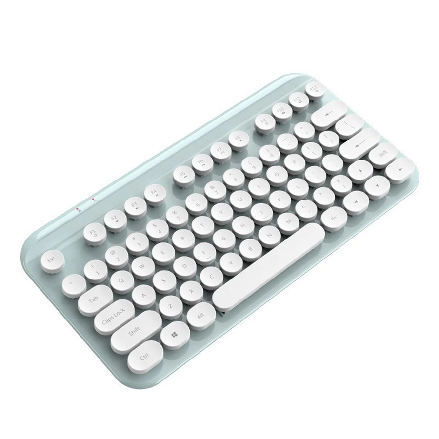 Green Mini 2.4G Punk Wireless Keyboard With Round Keys