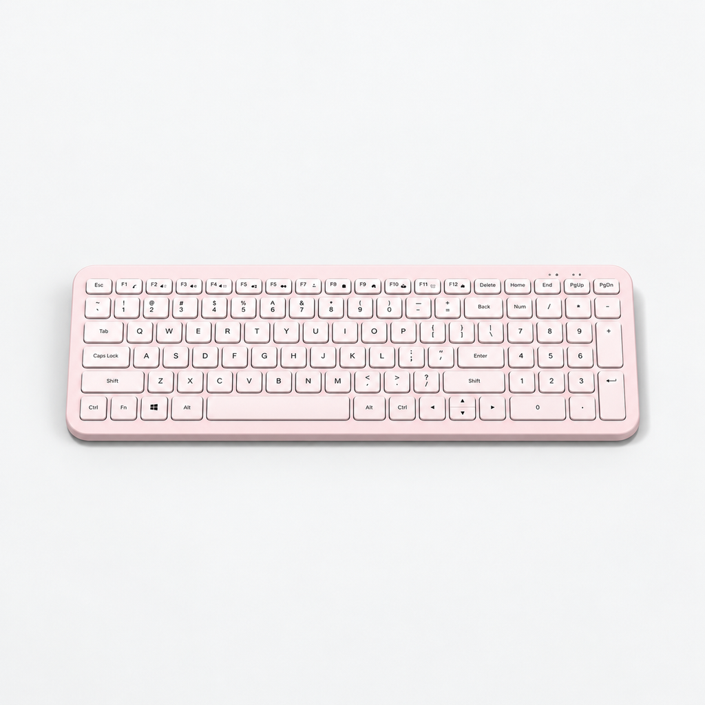Pink Full Size Gradient Wireless Keyboard With Dual Connection