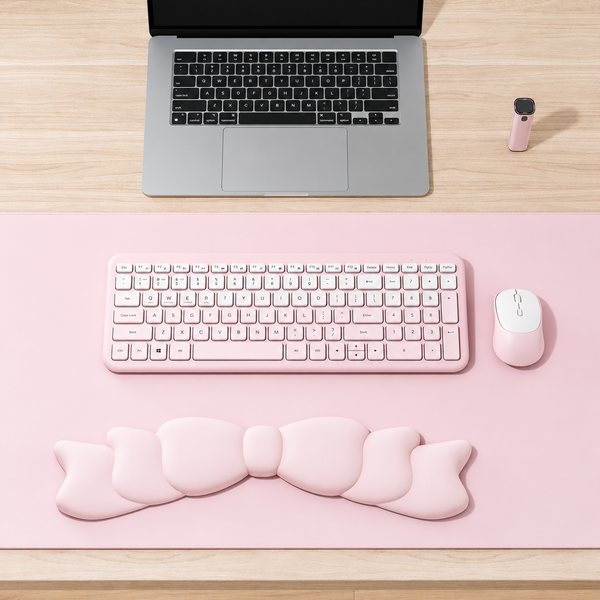Pink Full Size Gradient Wireless Keyboard With Dual Connection