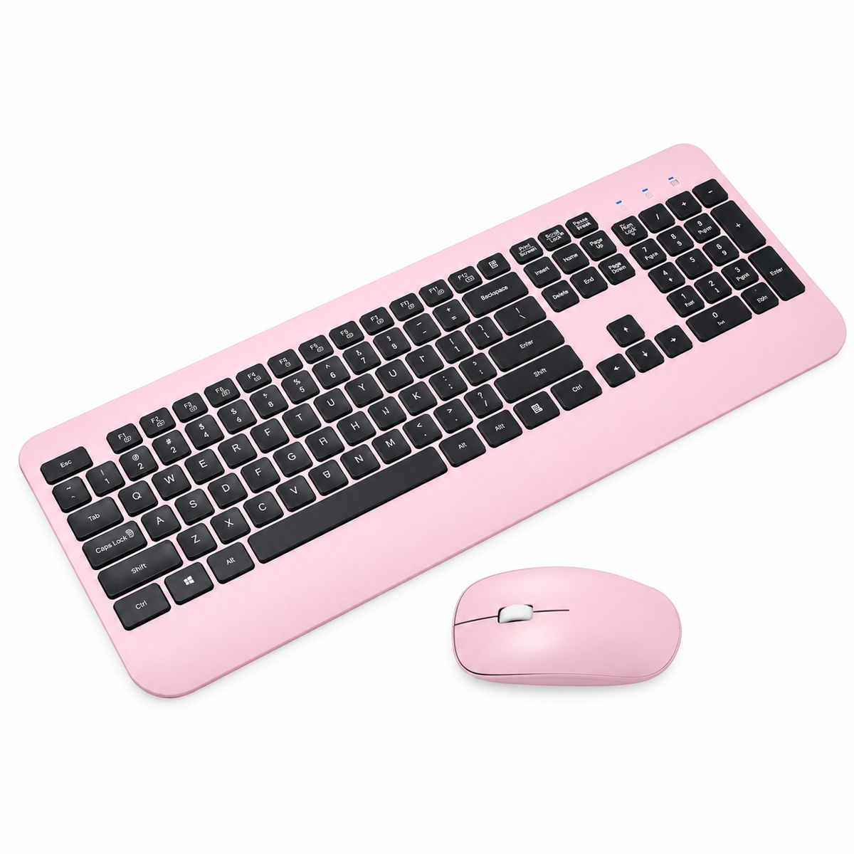 Pink Black Ergonomic Wireless Keyboard And Mouse Combo With Single Usb Receiver
