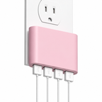 Pink Slim 4-Port Usb Wall Charger With Foldable Prongs For Home And Travel