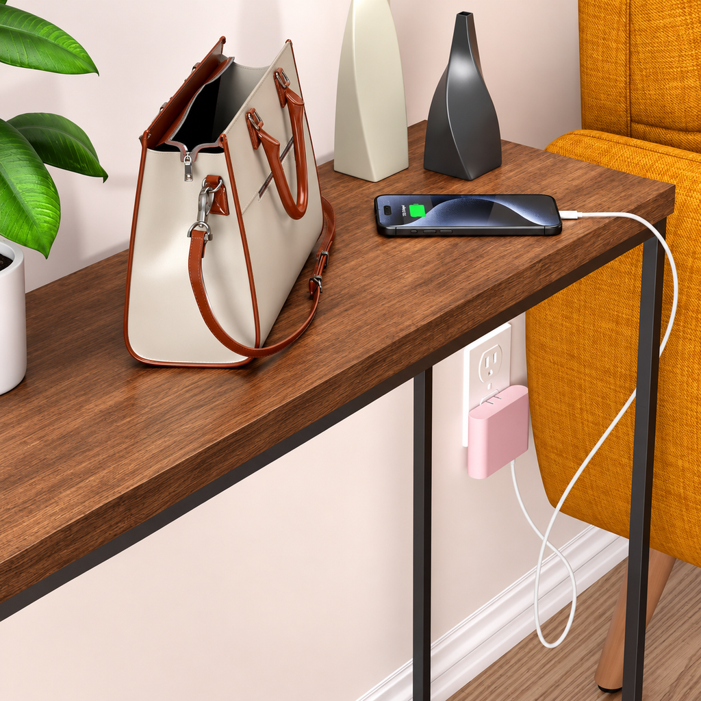 Pink Slim 4-Port Usb Wall Charger With Foldable Prongs For Home And Travel