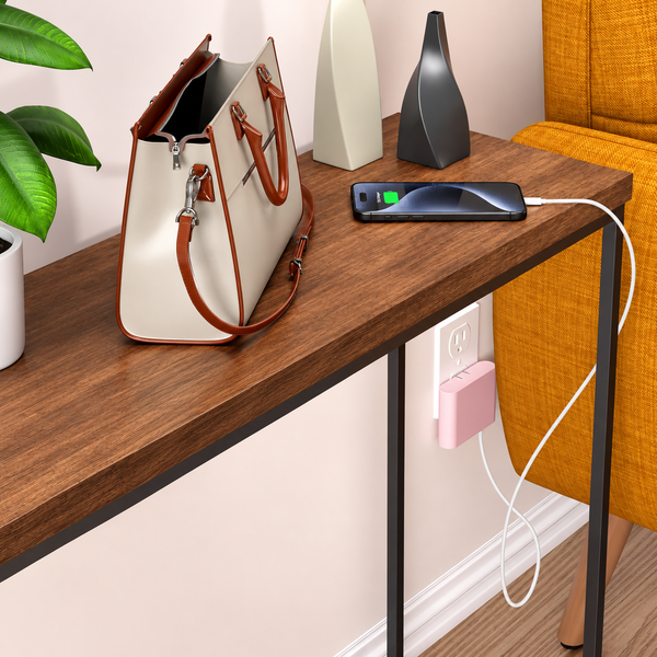Pink Slim 4-Port Usb Wall Charger With Foldable Prongs For Home And Travel